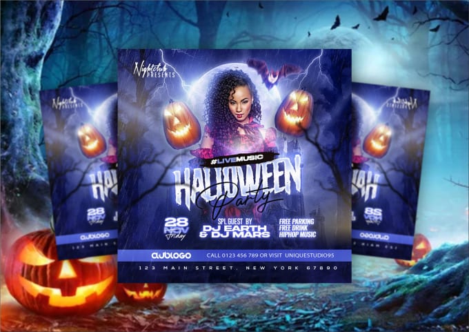 Gig Preview - Do halloween, thanksgiving, event flyers any seasonal flyer