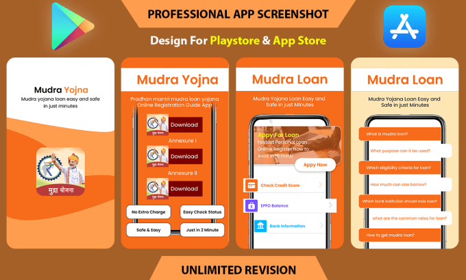 Gig Preview - Design mobile app screenshots for play store and app store