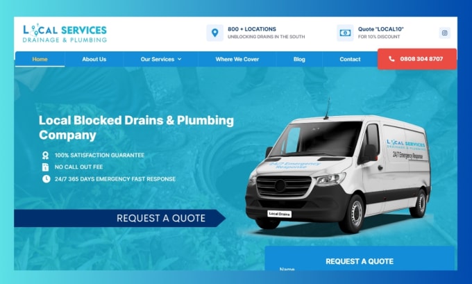 Gig Preview - Build affordable construction, handyman, roofing, or plumbing company website