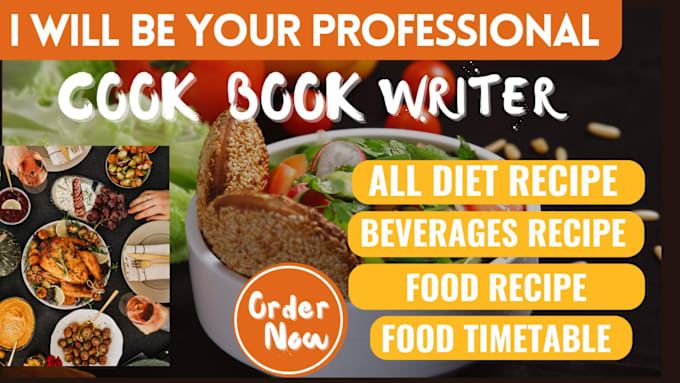 Gig Preview - Design, and write recipes for cookbook recipe book and ebook