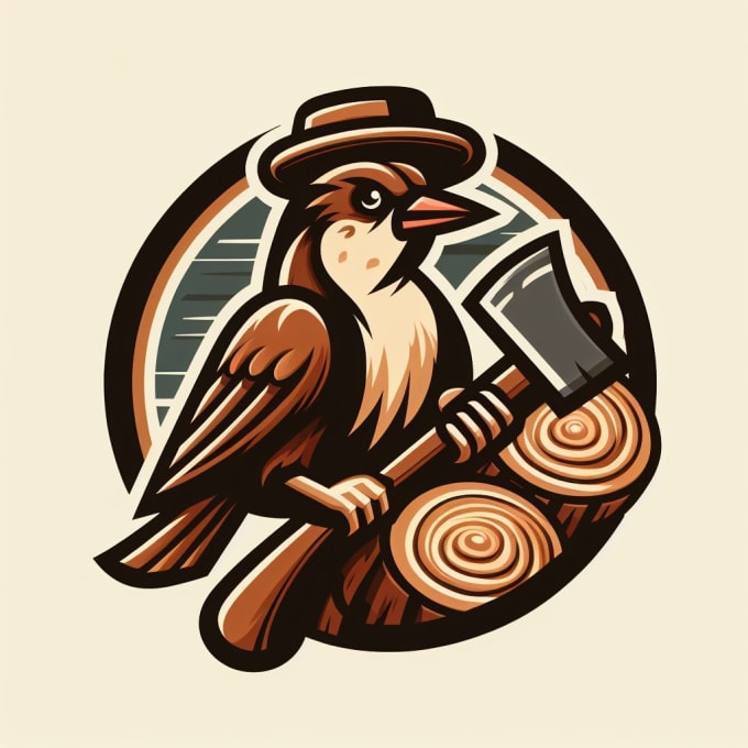 Gig Preview - Make eye catching woodcutter bird mascot logo within new concepts