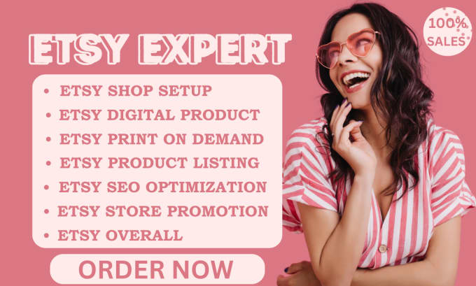 Gig Preview - Set up etsy shop digital products etsy seo listing etsy digital products shop