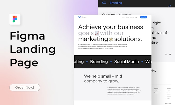 Gig Preview - Do modern and professional web design landing page in figma