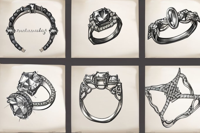 Gig Preview - Create a beautiful jewelry design sketch for your collection