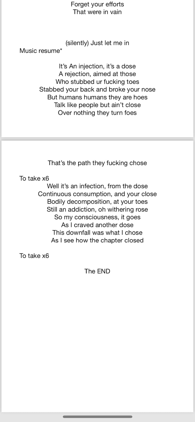 Bestseller - write custom lyrics for you of depression genre