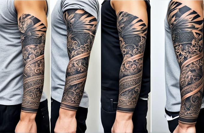 Gig Preview - Design a sleeve tattoo in micro realistic style