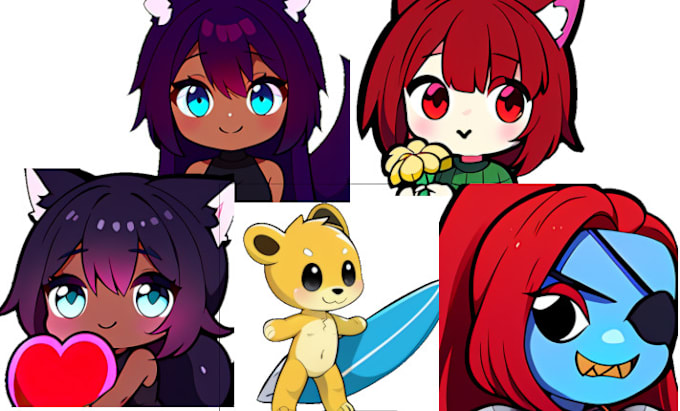 Gig Preview - Make cute anime twitch emotes for you