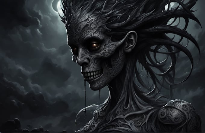 Gig Preview - Draw high quality detailed dark art illustration