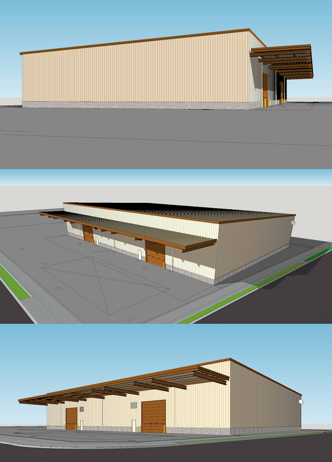 Gig Preview - Design, model and 3d render an industrial warehouse