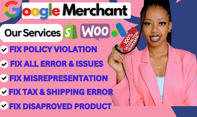 Gig Preview - Fix google merchant center suspension, misrepresentation, shopping ads,and gtin