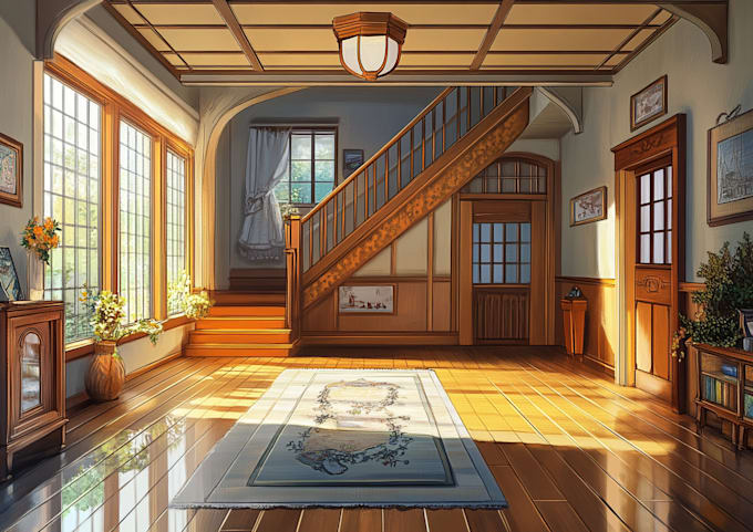 Gig Preview - Draw 2d visual anime background and environment art