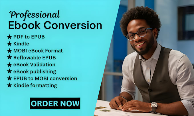 Gig Preview - Do ebook conversion from PDF to epub, kindle, reflowable epub, mobi formats pdf