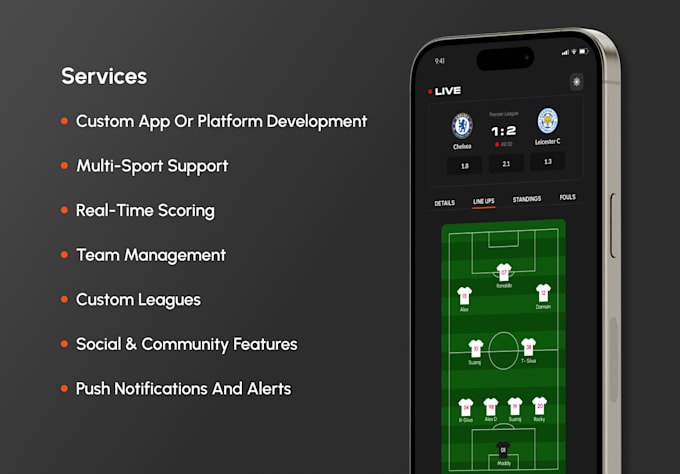 Gig Preview - Develop a fantasy sports app with live scoring and custom leagues