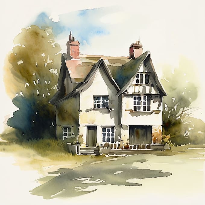 Bestseller - create digital watercolor house portraits and building