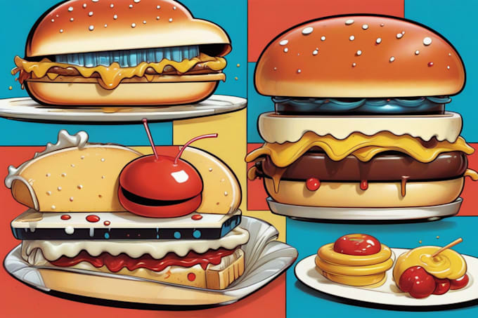 Gig Preview - Food illustration cartoon art food pop art