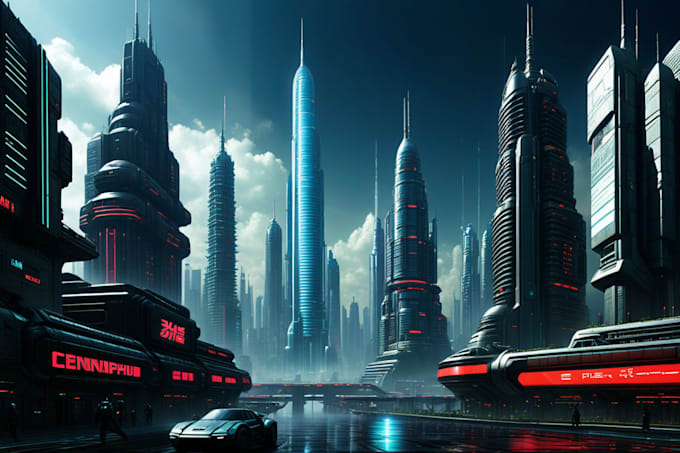 Gig Preview - Do cyberpunk scifi futuristic city