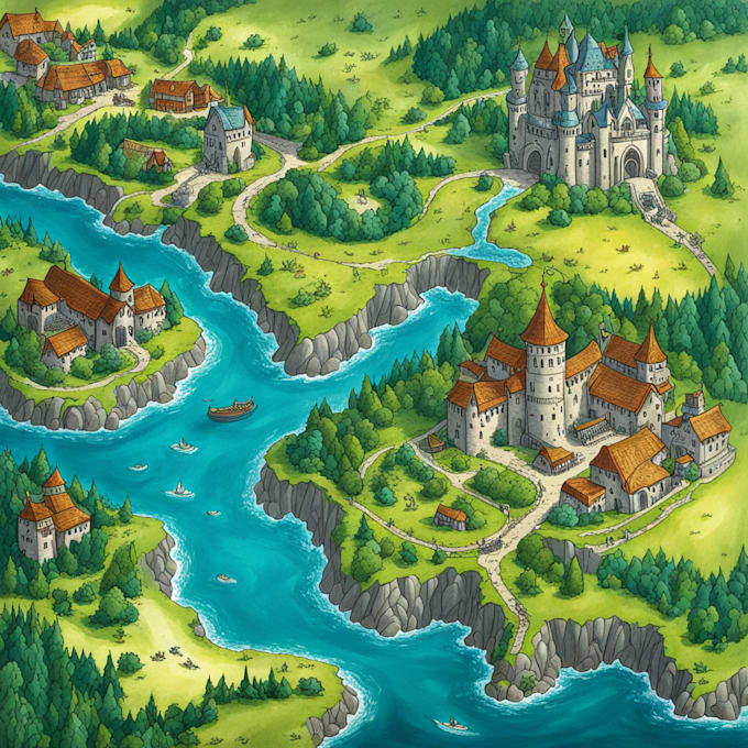 Gig Preview - Do a fantasy map illustration