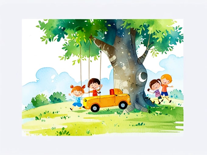 Gig Preview - Do children book illustrations story books kids book drawing watercolor