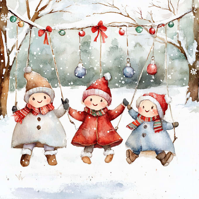 Bestseller - create watercolor illustrations for children book, christmas