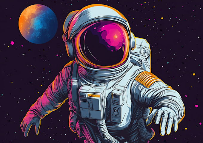 Gig Preview - Draw an astronauts illustrations for t shirt design