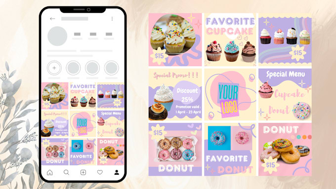 Gig Preview - Design for instagram feed using canva or using photoshop