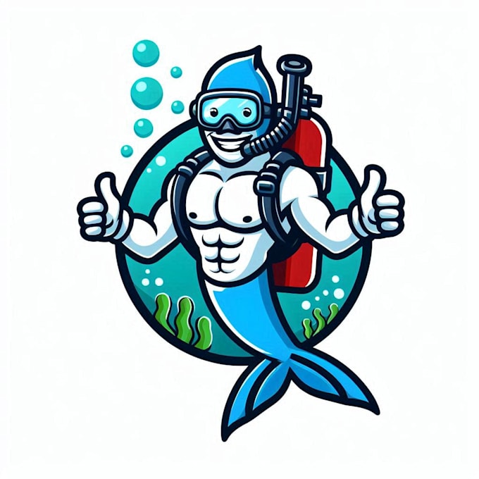 Gig Preview - Do make an awesome scuba diving mascot logo design service