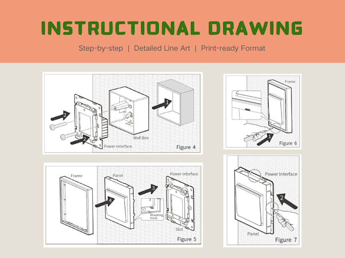 Gig Preview - Do vector instructional drawing, user manual illustration