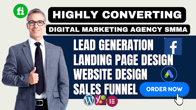 Gig Preview - Design a digital marketing agency website or smma website, lead generation