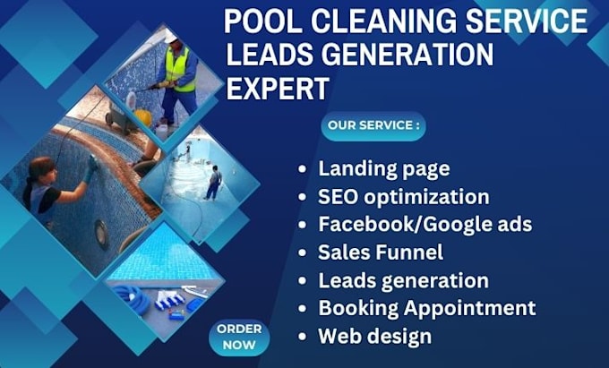 Gig Preview - Generate pool cleaning leads swimming pool  leads gutter cleaning website