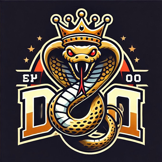 Gig Preview - Do awesome model style crown snake mascot logo design with unlimited review