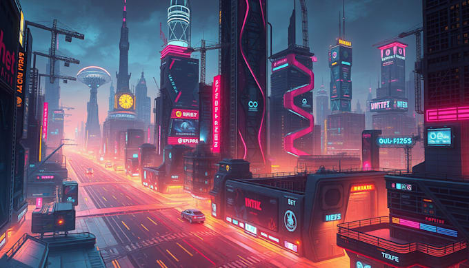 Bestseller - make futuristic cyberpunk city or background art