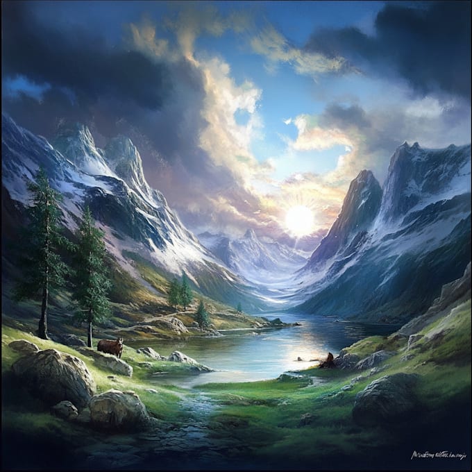 Gig Preview - Paint landscapes and nature in realistic style