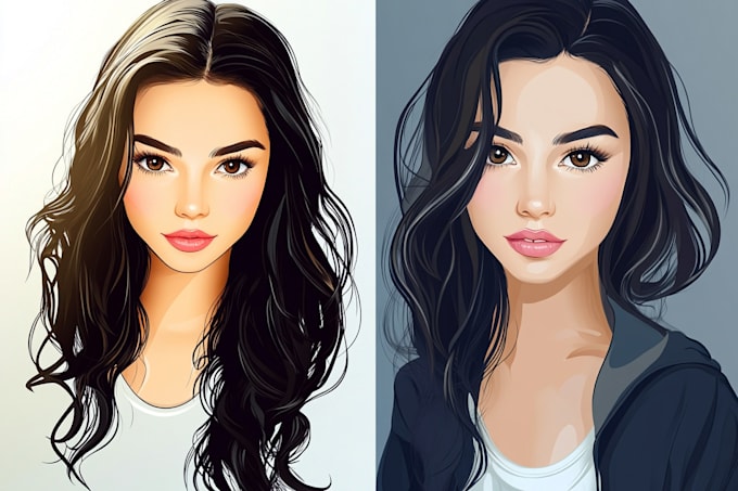 Bestseller - draw vector cartoon portrait illustration from your photo