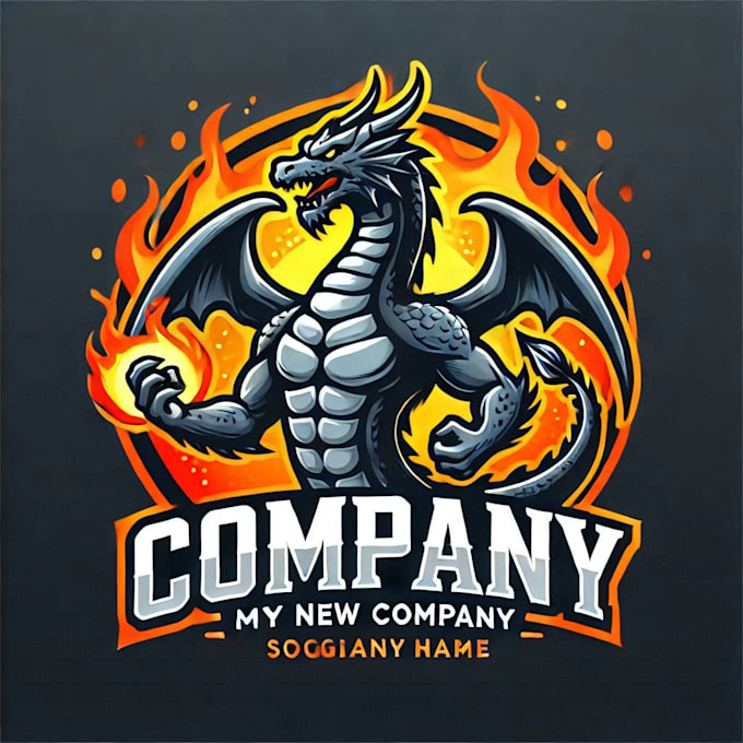 Gig Preview - Do make dragon fire mascot logo design with express delivery