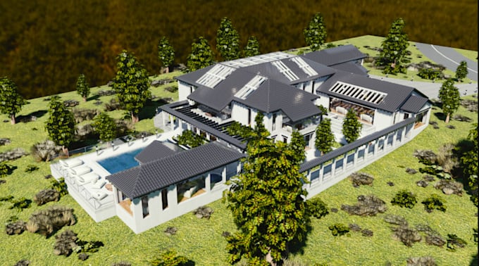 Gig Preview - Modern and attractive house elevation exterior interior 3dfloor plan and render