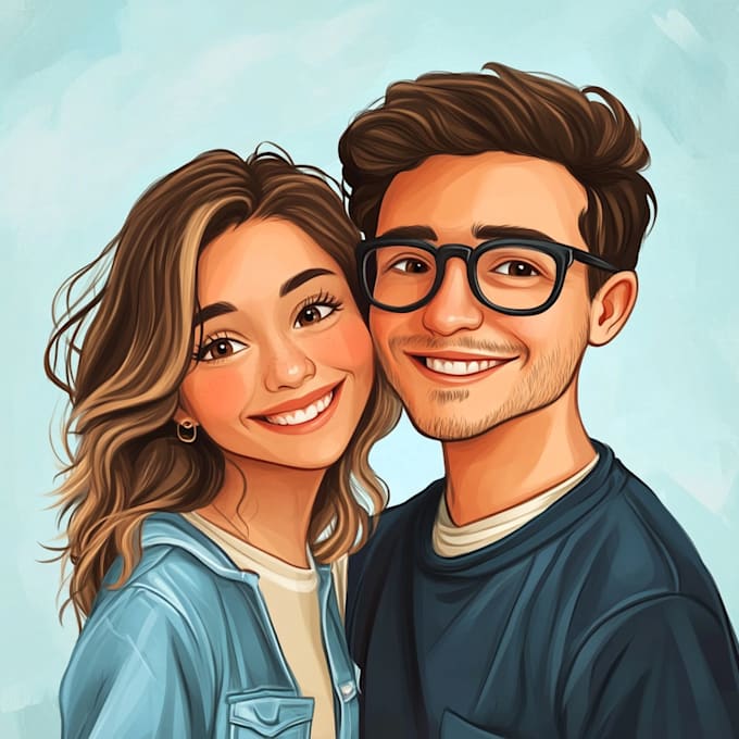 Gig Preview - Draw custom couple or family portrait painting from photo