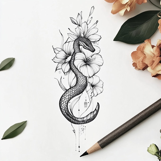 Gig Preview - Create an amazing custom tattoo design with my experience