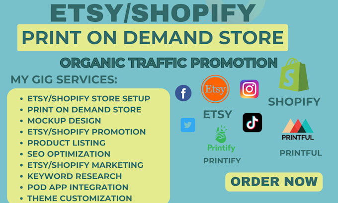 Bestseller - do etsy shopify print on demand, etsy seo, shopify organic traffic promotion