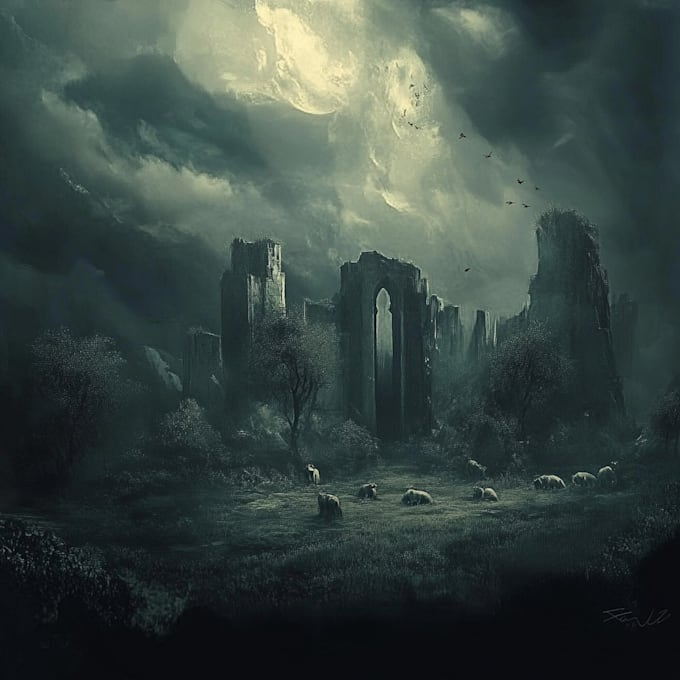 Gig Preview - Do mystical horror dark environment concept art or landscape