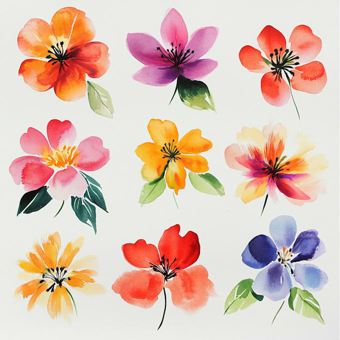 Gig Preview - Paint a watercolor flower elements for any design