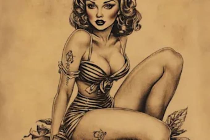 Gig Preview - Draw pin up girl and pin up girl illustration