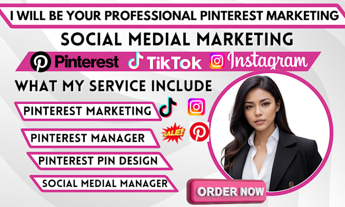 Gig Preview - Be social media marketing and manage or grow instagram, facebook and pinterest