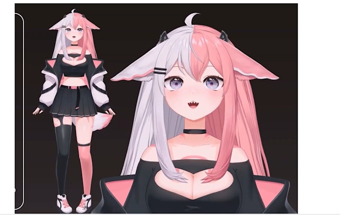 Gig Preview - Draw and rig 2d vtuber model vtuber model live2d model vtuber riggingliv  anime