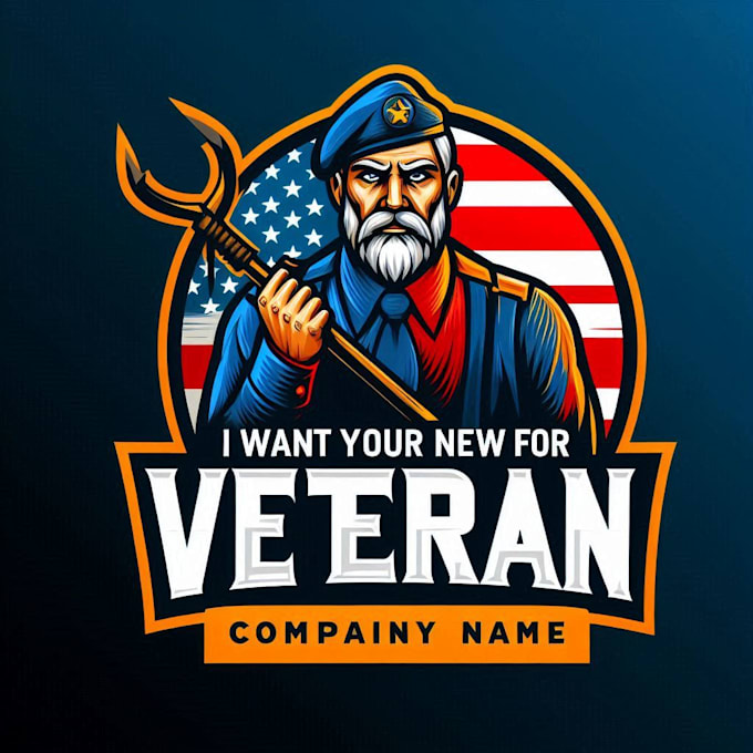 Gig Preview - Do wonderful veteran mascot logo design with 1 day delivery