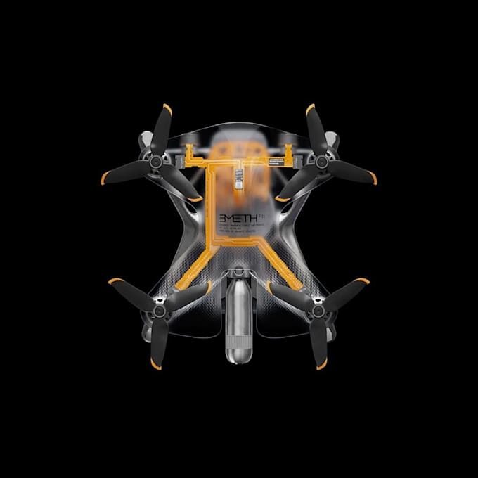 Gig Preview - Create 3d drone model , 3d drone design and 3d drone animation