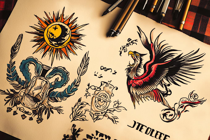 Gig Preview - Draw a traditional tattoo design for you