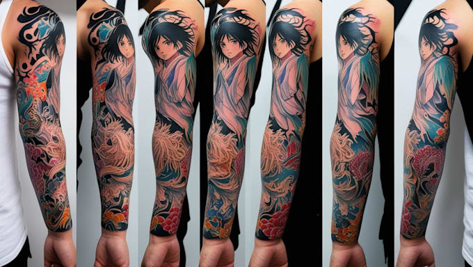 Gig Preview - Do custom tattoo design , anime , traditional or realistic sleeve tattoo artist