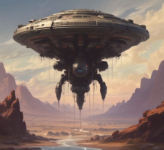 Gig Preview - Design a spaceship, sci fi illustration and sci fi art