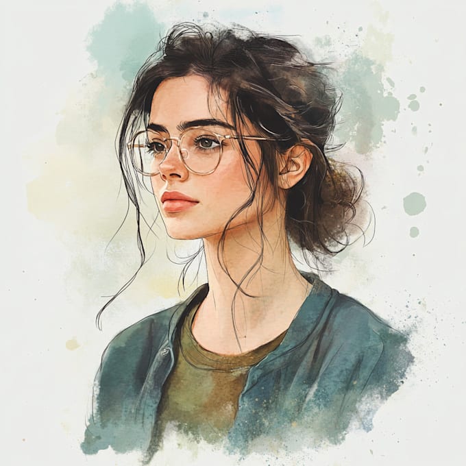 Bestseller - make a professional watercolor portrait art from your photo