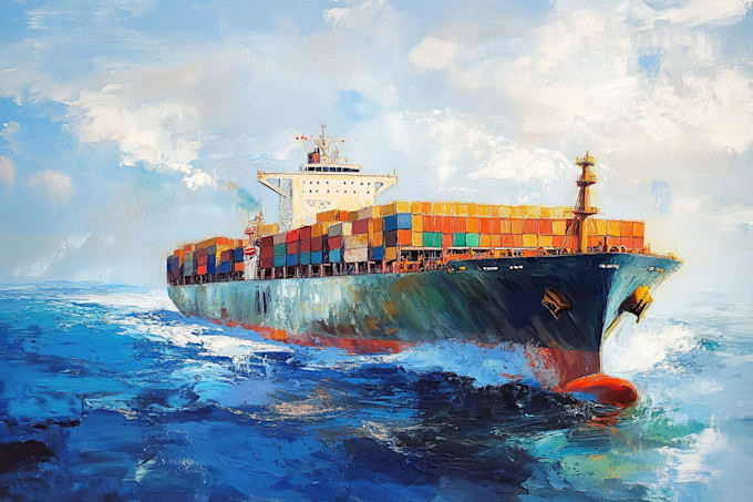 Bestseller - paint your photos real acrylic painting on canvas with ship